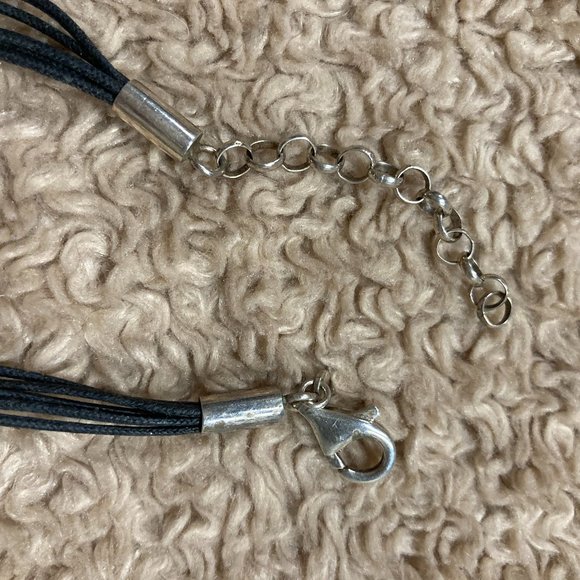 Black Leather Necklace - Picture 3 of 4